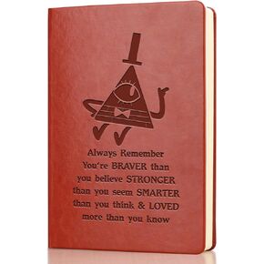 Gravity Cartoon Inspired Gift Bill Journal Notebook Always Remember You are Braver Than You Believe Journal Villain Gift Cartoon Fans Gift (Cipher Wheel)