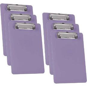 Acrimet Clipboard Memo Size A5 (9 1/4" x 6 5/16") Low Profile Clip (Plastic) (Purple Color) (6 Pack)