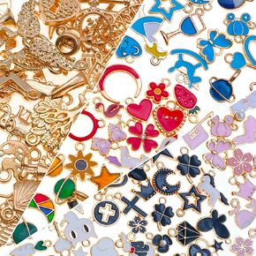 Wocraft 150pcs سحر سوار المينا لصنع المجوهرات صنع سوار قلادة DIY سوار مفاتيح سحر مجموعة سوبرز (HK449)