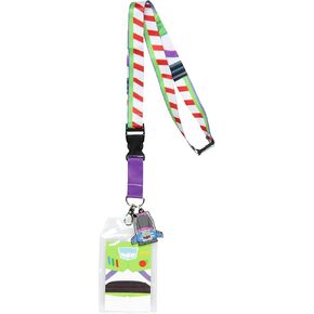 قصة ديزني Toy Buzz Lightyear Space Ranger حبل قابل للفصل مع حامل شارة الهوية وسحر سفينة الفضاء المطاط