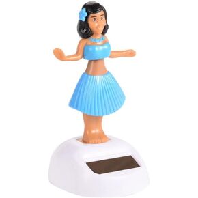 Blue Solar Powered Dancing Hula Girl Dashboard Decorations Swinging Bobbleheads Toy Collection Figurines for Auto Interior Home Decor, Solar Power Toys and Games, Decorations
