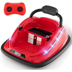 Olakids المصد سيارة للأطفال الصغار ، و 12 فولت Kids Ride Electric Ride مع التحكم عن بعد ، ومتسابق مركبة يعمل بالبطارية للطفل ، و 360 درجة دوران ، ومصابيح LED ملونة ، والموسيقى (الوردي)