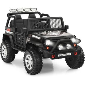 olakids Kids Ride on Truck ، 12V 2 مقعد 2 مقعد سيارة كهربائية تعمل بالبطارية مع التحكم عن بعد الوالدين ، و 4 عجلات صغيرة من طفل مع تعليق الربيع ، وأضواء LED ، وموسيقى