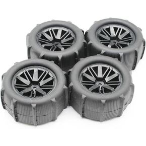 استبدال Kingval 4pcs Wheel Tyre RC Parts متوافق مع Wltoys 144001 144010 144011 124016 124017 124018 124019 124007 124008 124010 MJX HBX SCY 1/12 1/14 RC CAR