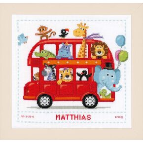Vervaco Counted Cross Stitch Kit Safari Bus 1.2" x 11.2"