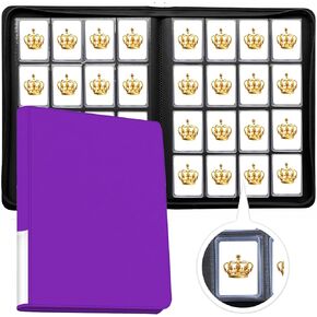 Premium 16 Pocket Toploader Binder Holds 640 Cards, Ringless Design Side-Load Toploaders Holder for 3"x4" Top Loader Trading/Sports Cards (Black)