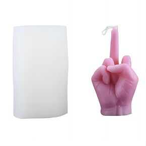 3D Hand Shaped Mold, Middle Finger Gesture Silicone Candle Molds, Resin Casting Pillar Mould DIY Tool for Cake Baking, Soap Aromatherapy Home Decorations, Gypsum Clay Crafts Making
