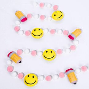 العودة إلى المدرسة شعرت لافتات لطيفة بقلم رصاص الابتسامة الوجه pompom ball ما قبل الشحن المزيج الزخرفة الزخارف الحلي المعلقة لليوم الأول من مدرست الحفلة لوازم ديكور الفصول الدراسية