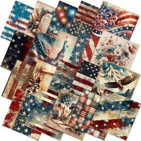 80 pcs 10'x10 '' وطني خياطة اللحف مربعات حزم النسيج الأبيض الأزرق الأزرق Vintag 4 يوليو مادة مبطن