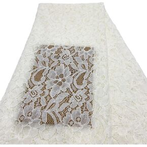 Rilassato 60 Inches Wide Lace Fabric, Vintage Lace Fabric for Wedding Dress, Fashion, Crafts, Tablecloth, Decorations Lace Trim Fabric - 8162 (Black, 1 Yard) in Kuwait