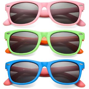 NULOOQ Kids Polarized Sunglasses for Boys Girls – TPEE Unbreakable Flexible Frame 100% UV Protection Age 3-8