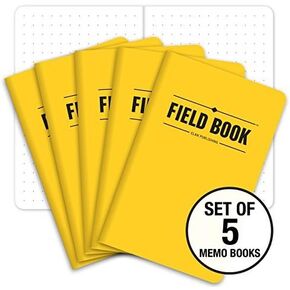 Elan Publishing Company Field Noteboor/Pocket Journal - 3.5 "x5.5" - كتاب Memo Memo الأصفر - DOT - حزمة 5