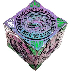 2025 New DND Spinner Dice ، 7-in-1 Metal Dice مع الإغاثة ثلاثية الأبعاد للبرنز وهدايا Dragons ، وملحقات لعبة الأدوار المتعددة ، Fantasy D & D RPG لـ DM & Player (Red Copper)