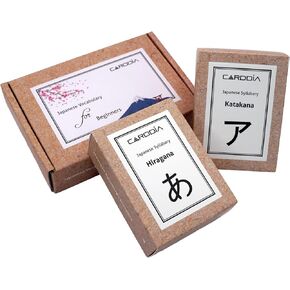 CARDDIA Japanese Hiragana & Katakana Flash Cards + Vocabulary for Beginners