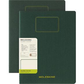 مجلات طالب Moleskine Cahier (مجموعة من 2) ، غطاء ناعم ، عادي ، XXL (8.5 "× 11") ، Myrtle Green