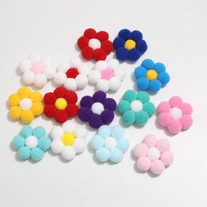 Wepetyo 50 PCS Mini Flower Heads ، small عباد الشمس الكروشيه ، 2 بوصة الكروشيه الزهور زهرة أفخم الكرة ، بقع الكروشيه زهرة محبوكة لخياطة حرفة DIY (لون مختلط)