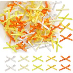 100 PCS Twist Tip Bows ، أقواس الشريط الساتين للهدية الكعكة معالجة أكياس Craft DIY هدية الزفاف زواج عيد ميلاد الطفل الزخارف （McOlours）