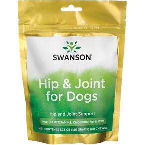 Swanson glucosamine & chondroitin للكلاب مفصل ومفصل مع MSM 6.35 أوقية (180 جم) PKG