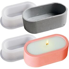 Wehous 2pcs Oval Plant Pott Mould حامل الشمعة مربع تخزين جرة القوالب السيليكون لصالح راتنج الايبوكسي فريدة من نوعها مجوهر