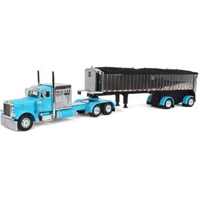 DCP 1/64 Cyan Peterbilt 379 60"" Vintage Sleeper w/MAC Coal End Dump Trailer 60-1893