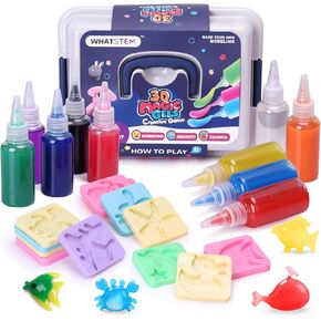 whatstem Magic Water Elf Toy Kit for Kids, with 10 Colors Sparkling Magic Gel, 12 Molds - Make Your Own Aqua Fairy, Party Gift Basket Stuffers for Boys & Girls