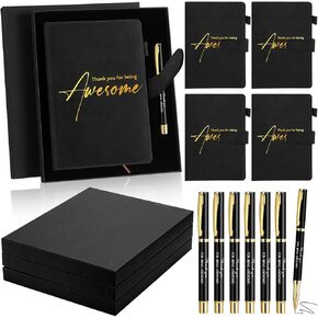12 Sets Teacher Appreciation Gifts for Men Leather Notebook Thank You Pen with Gift Box Thank You Gift Employees Appreciation Gifts for Coworker Staff Nurse