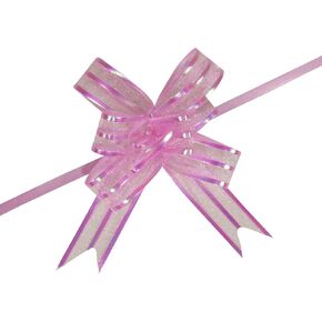 Gift Pull Bows for Presents, Weddings, Birthdays, Baby Showers, Iridescent Sheer Organza Ribbon, 3/4 Inch Wide, Set of 10