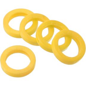 PATIKIL Key Cap Tags, 40Pcs Plastic Key Cap Cover Rings Keys Identifier Coding Ring Label ID Sleeve for Office House Apartment, Yellow (0.67" / 17mm ID)