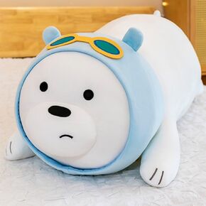 لعبة القطرة الدب الفخمة ، 35 سم محشو بالحيوان وسادة Super Kawaii Ice Bear Plushie رائعتين دمى الدب ديكور هدايا عيد ميلاد للفتيات الفتيان
