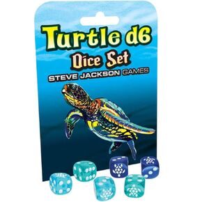 Turtle D6 Dice Set | 6 PCS | 16 مم ستة جوانب | النرد الشفافة | ألعاب لعب الأدوار الطاولة | RPG | من ألعاب ستيف جاكسون