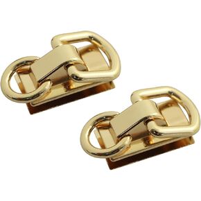 LQ Industrial 2PCS DIY Craft Craft Counter Bag Materware Double D RING COTTER COTTER CONNECTOR Light Gold Gold Metal Wallet Poxle