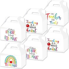 delaimastor 20 Pieces Teacher Appreciation Gift Teacher Treat Box Best Teacher Ever Goodie Bag Teacher Appreciation Candy Chocolate Gift Box for Office Party Decorations