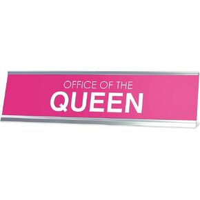 علامات Bylita Pink Office of the Queen Novelty Desk Sign