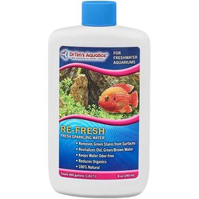 Drtim’s Aquatics Represh for Freshwater Aquariums - 100 ٪ Sanitizer Tanklizer & Revitalizer Solution من أجل المياه الطازجة والكريستالية والفوار - 8 أوقية - تعامل 480 جالون