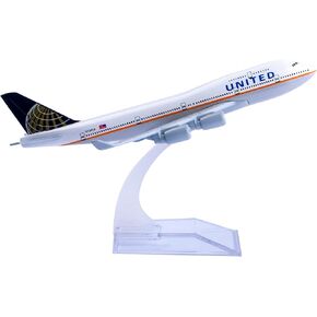 Airplane Model 1:400 Scale United B747 Model Plane Metal Plane Die-cast Alloy Airplanes for Gift and Collection (United B747)