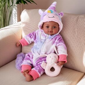 BABESIDE Black Baby Dolls, 17 Inch Realistic Cute Soft Body Baby Doll Real Life Baby Dolls with Accessories for 3+ Year Old Girls Gifts, Pretend Play, Collection