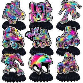 9 PCS Roller التزلج على التزلج زخارف التزلج على التزلج على الجليد لزخارف حفل التزلج على الجدول