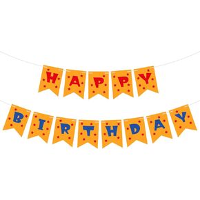 Anime Happy Birthday Banner, 7.09x5.12 Inch Pre-string Birthday Bunting Banner Star Birthday Banner Swallowtail Flag Birthday Banner Funny Birthday Party Decoration Supplies