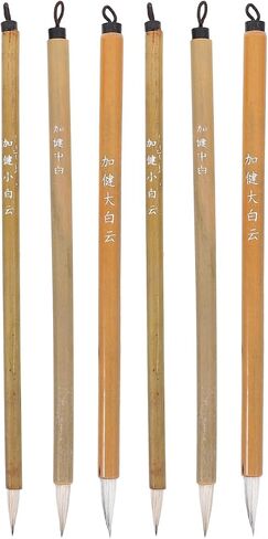 6pcs Chinese Calligraphy Brushes Chinese Writing Painting Brushes Bamboo Art Sumi Brush for Professional Beginner, Large Medium Small Sizes in Saudi Arabia