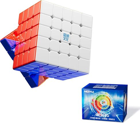 Moyu Aochuang V6 5x5 Magnetic Stickerless UV Speed ​​Speed ​​Cube ، 5 × 5 من طبعات الطبعة الرائدة ، 96 مغناطيسًا ، مكعبًا مغناطيسيًا قابل للتصميم المضاد للرقص (مطلي بالأشعة فوق البنفسجية) in Kuwait