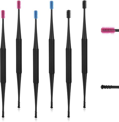 Q-Grips Ear Wax Removal-Spiral Ear Wax Removal Tool, 6PCS Reusable Earwax Removal Kit Safe Ear Cleaner, Soft Silicone Double Sided Head Ear Wax Removal Kits for Olders Adult Kids in Kuwait