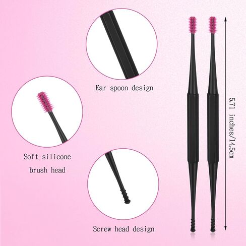 Q-Grips Ear Wax Removal-Spiral Ear Wax Removal Tool, 6PCS Reusable Earwax Removal Kit Safe Ear Cleaner, Soft Silicone Double Sided Head Ear Wax Removal Kits for Olders Adult Kids in Kuwait