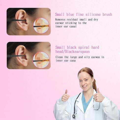 Q-Grips Ear Wax Removal-Spiral Ear Wax Removal Tool, 6PCS Reusable Earwax Removal Kit Safe Ear Cleaner, Soft Silicone Double Sided Head Ear Wax Removal Kits for Olders Adult Kids in Kuwait