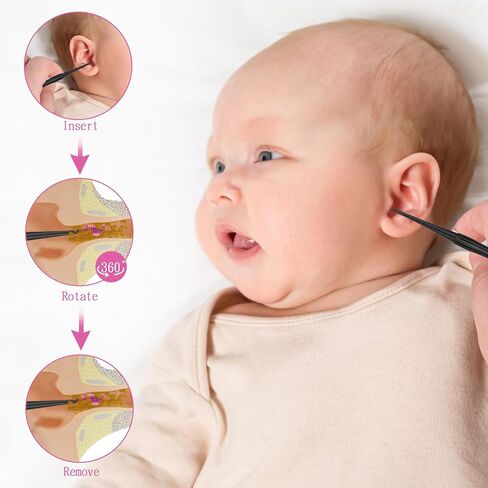 Q-Grips Ear Wax Removal-Spiral Ear Wax Removal Tool, 6PCS Reusable Earwax Removal Kit Safe Ear Cleaner, Soft Silicone Double Sided Head Ear Wax Removal Kits for Olders Adult Kids in Kuwait