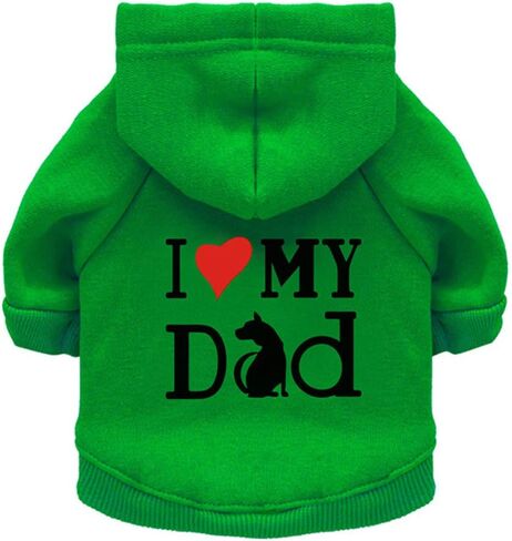 Pet Clothes, Dog Hoodies Shirt I Love My Dad Puppy Sweatshirt for Small Dog Cat (L, Black) in Kuwait