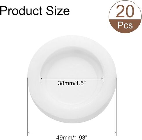 uxcell 20 Pcs Piggy Bank Plug 32 Mm/1.26" ID 43 Mm/1.69" OD Plastic Round Stoppers Plugs Saving Box Plug Replacement Bank Hole Sealing Plug for Coin Bank Money Saving Box, White in Kuwait