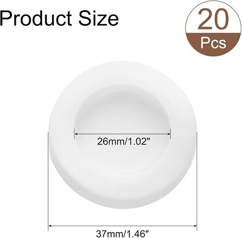 uxcell 20 Pcs Piggy Bank Plug 32 Mm/1.26" ID 43 Mm/1.69" OD Plastic Round Stoppers Plugs Saving Box Plug Replacement Bank Hole Sealing Plug for Coin Bank Money Saving Box, White in Kuwait