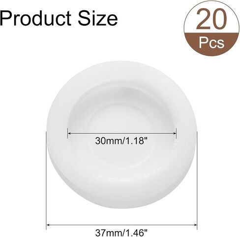 uxcell 20 Pcs Piggy Bank Plug 32 Mm/1.26" ID 43 Mm/1.69" OD Plastic Round Stoppers Plugs Saving Box Plug Replacement Bank Hole Sealing Plug for Coin Bank Money Saving Box, White in Kuwait