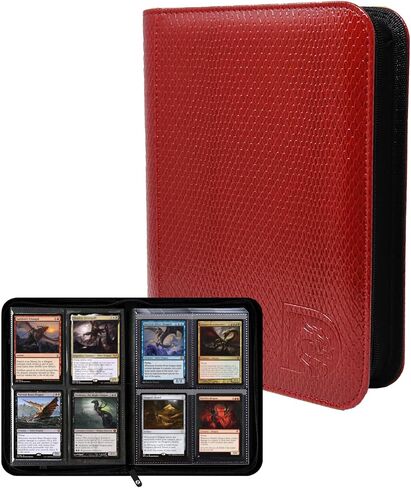 240 Pockets Trading Card Binder, 30 Double Sided Pages, 4 Pockets Per Page, Premium Sleeves Protect and Display Sports Cards, Game Cards - Inferno Red in Saudi Arabia