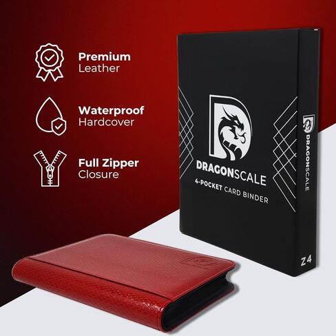 240 Pockets Trading Card Binder, 30 Double Sided Pages, 4 Pockets Per Page, Premium Sleeves Protect and Display Sports Cards, Game Cards - Inferno Red in Saudi Arabia